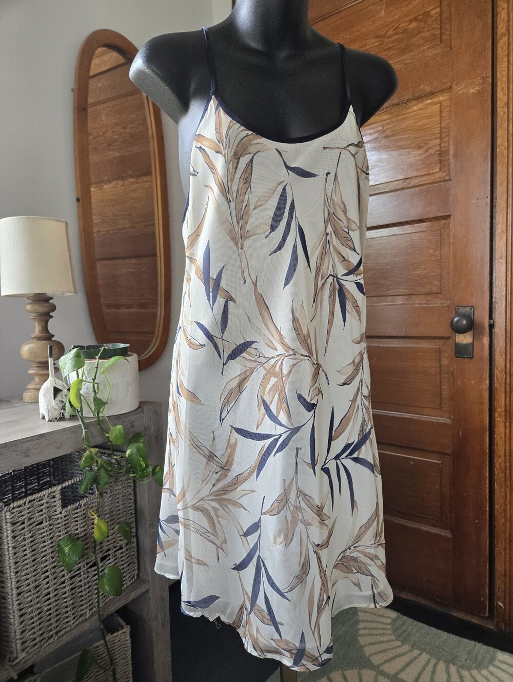Vintage 90's Jones NY Sheer Layered Slip Nightgown Medium